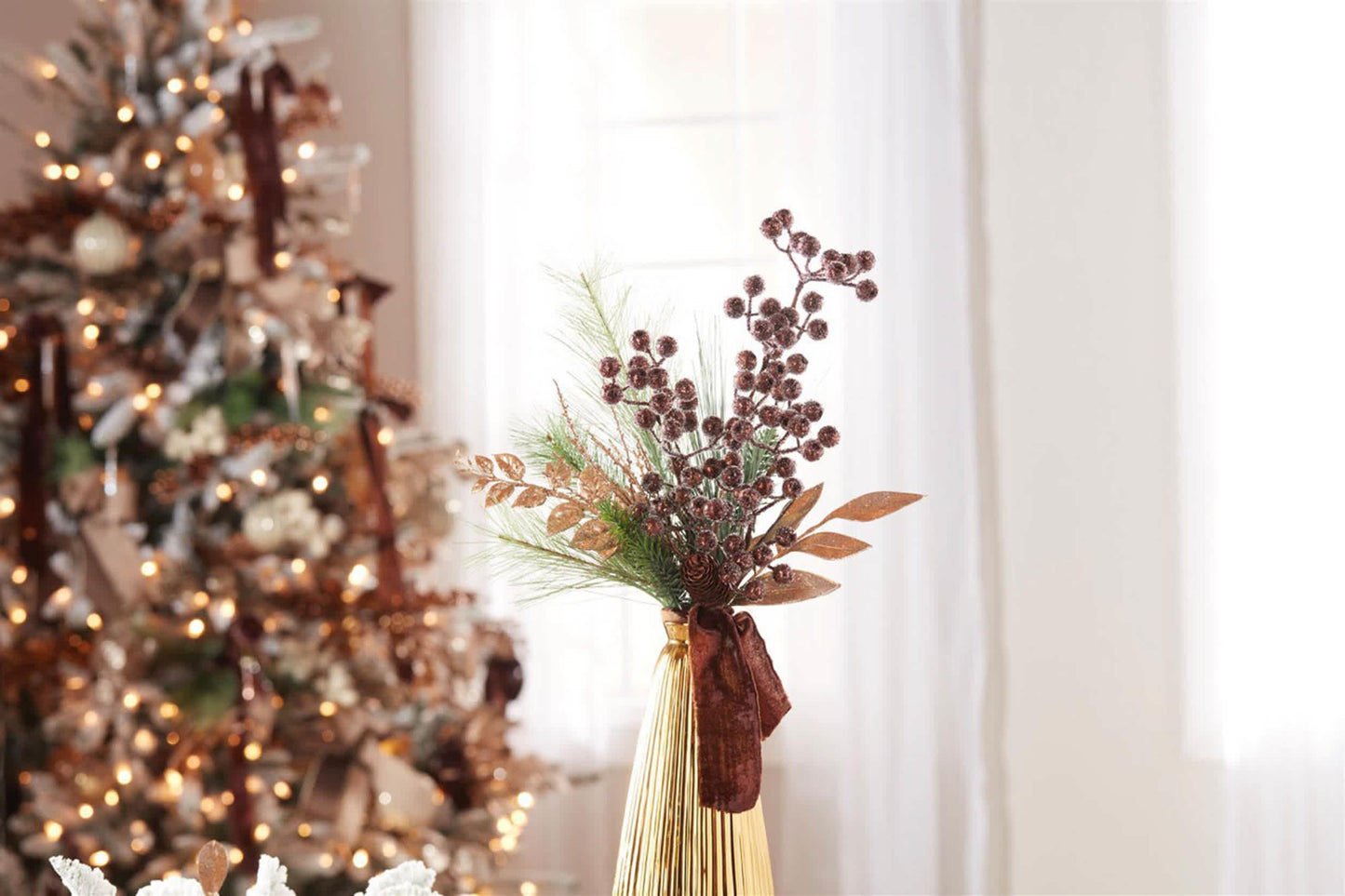 Melrose International Beaded Berry Spray (Set of 6)