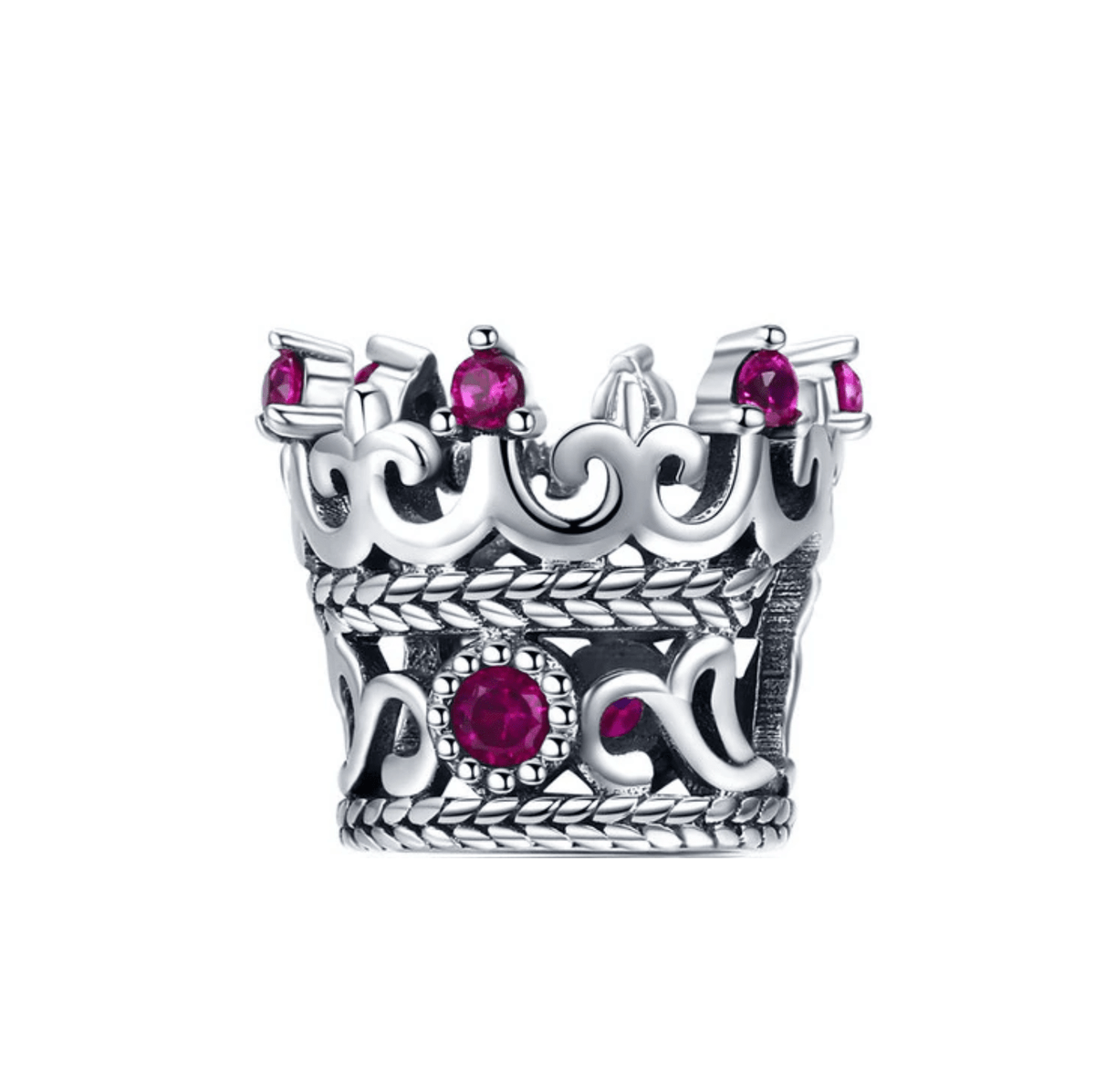 Sterling Silver Pink Crown Charm