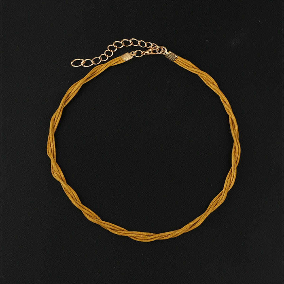 Turquoise & Yellow Multi-Strand Anklet Set