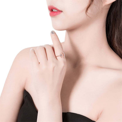Cubic Zirconia & Rose Goldtone Moon & Star Bypass Ring