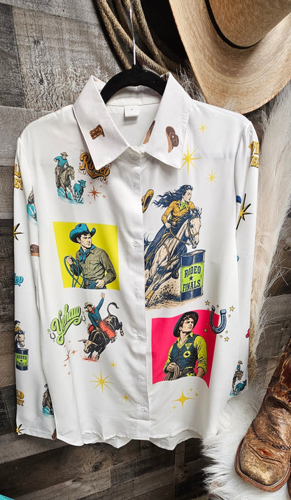 Baha Ranch The Last Roundup Button Up Blouse