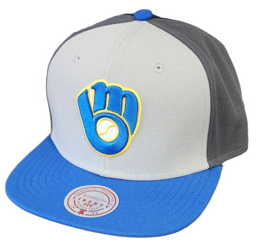 Mitchell & Ness Men's MLB Triple Play Liberty Snapback Coop Brewers Snapback Caps