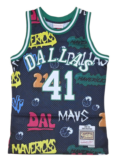 Mitchell & Ness Men's Slap Sticker Swingman Jersey Mavericks 1998 Dirk Nowitzki