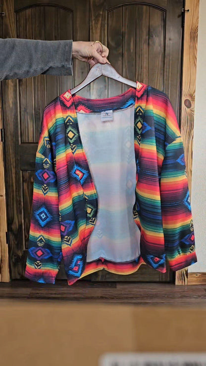 Baha Ranch Colores de Mexico Serape Drop Shoulder Cardigan