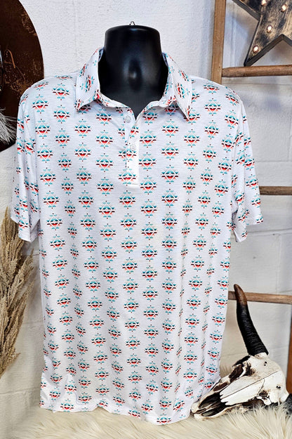 Serape Aztec Polo Style Shirt