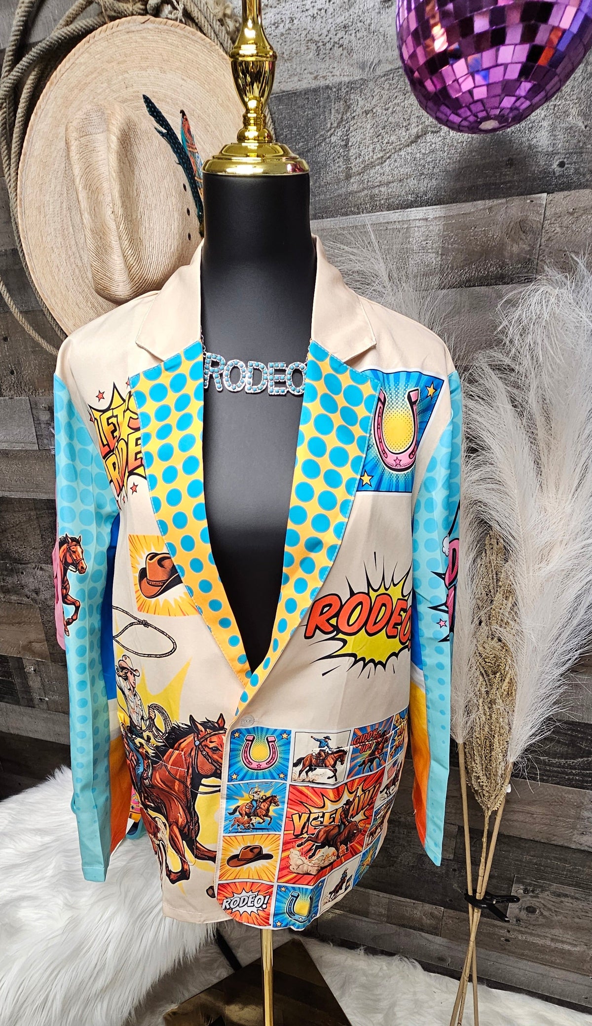 Baha Ranch The Comic Corral Cowgirl Western Rodeo Blazer