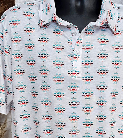 Serape Aztec Polo Style Shirt