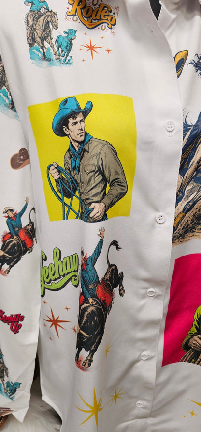 Baha Ranch The Last Roundup Button Up Blouse