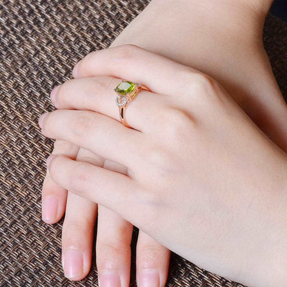 Olive Crystal & Cubic Zirconia Rose Goldtone Oval Swirl Ring