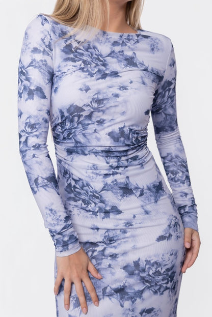 Romina Dress (White/Grey)
