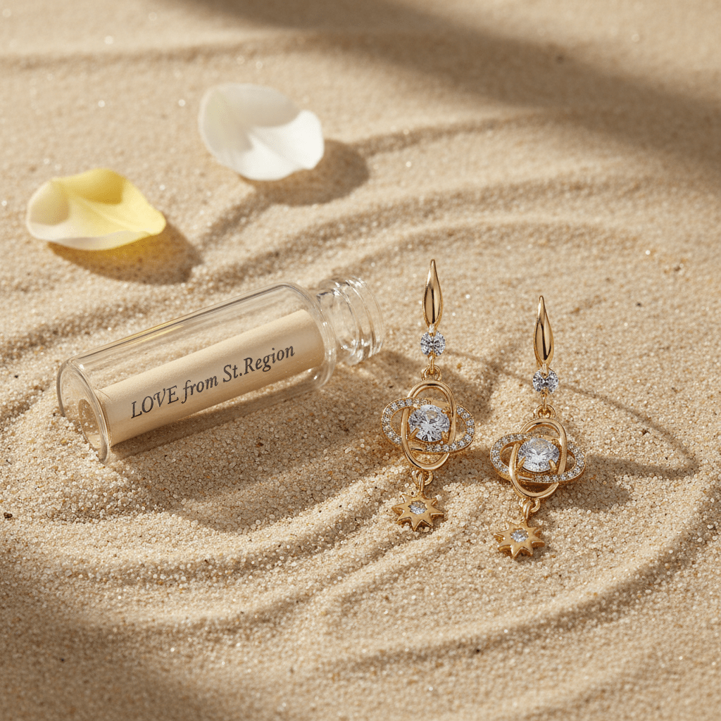 White Crystal & Cubic Zirconia Goldtone Planet Starburst Hook Earrings