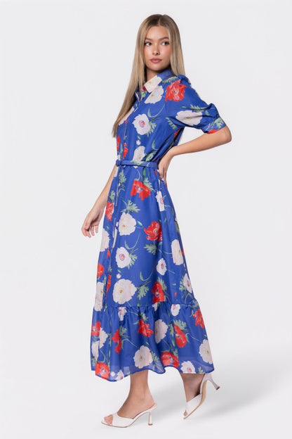 Rosalie Dress (Blue Flower)