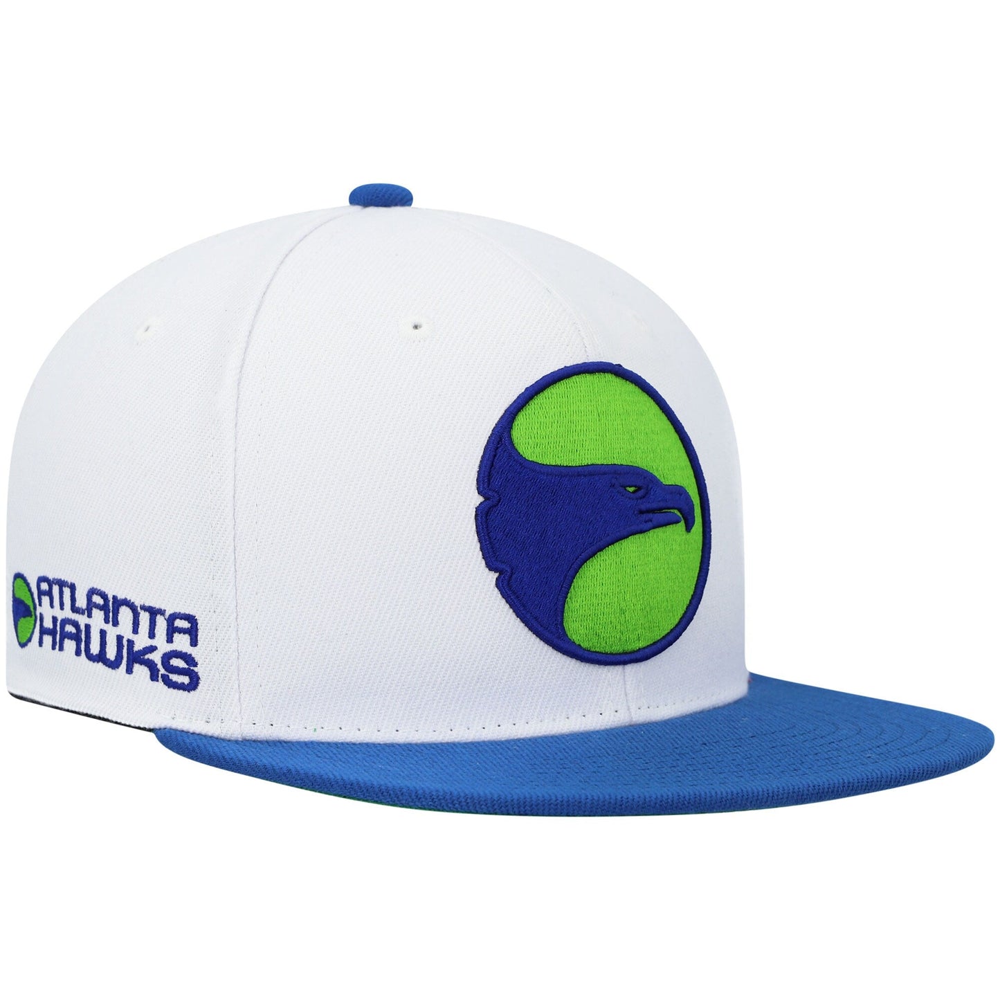 Men's Mitchell & Ness NBA Side Core 2.0 Snapback Hwc Hawks - White-Royal