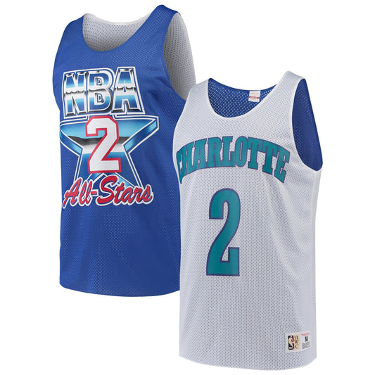 Men's Mitchell & Ness Reversible Mesh Tank Hornets Larry Johnson