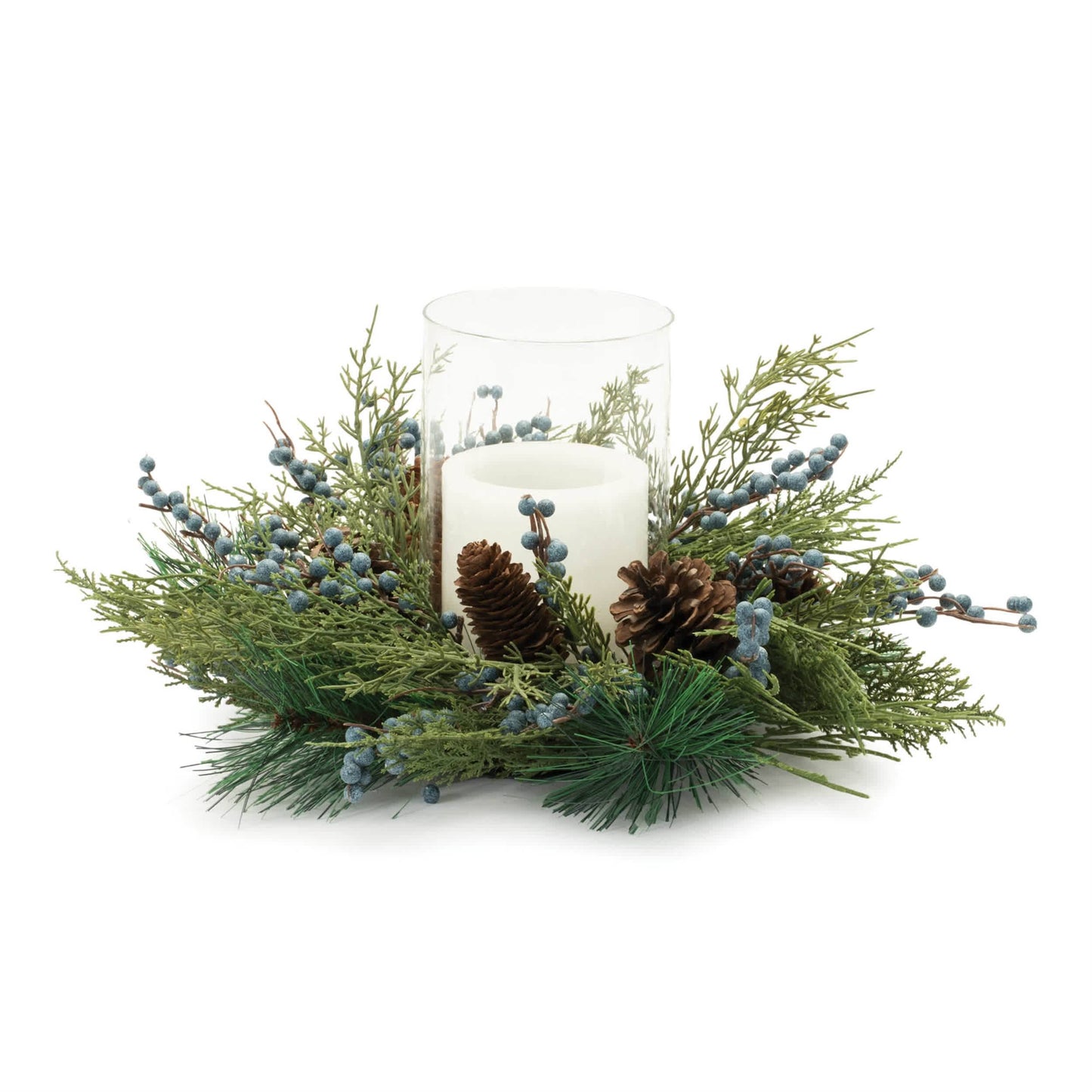 Melrose International Mixed Pine Juniper Candle Holder 19"D