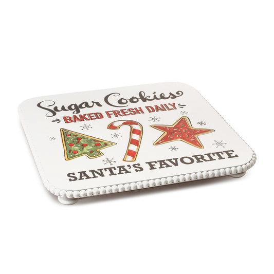 Melrose International Santa's Favorite Cookie Plate Pedestal 14.25"D