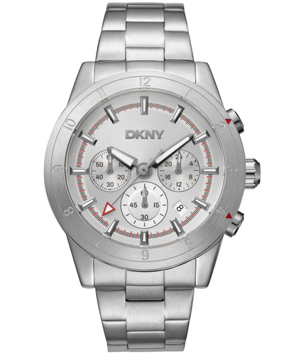 Dkny Men Watch, Silver Color Case, Silver Dial, Stainless Steel Metal Bracelet, Chronograph, 10 Atm-3