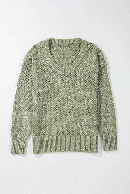 Threaded Pear Juliette Loose Eyelet Shoulder Sweater