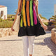 Black Multicolor Vertical Stripe