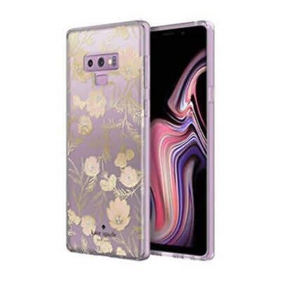Kate Spade New York Protective Hardshell Case for Samsung Galaxy Note9 - Blossom Pink/Gold with Gems