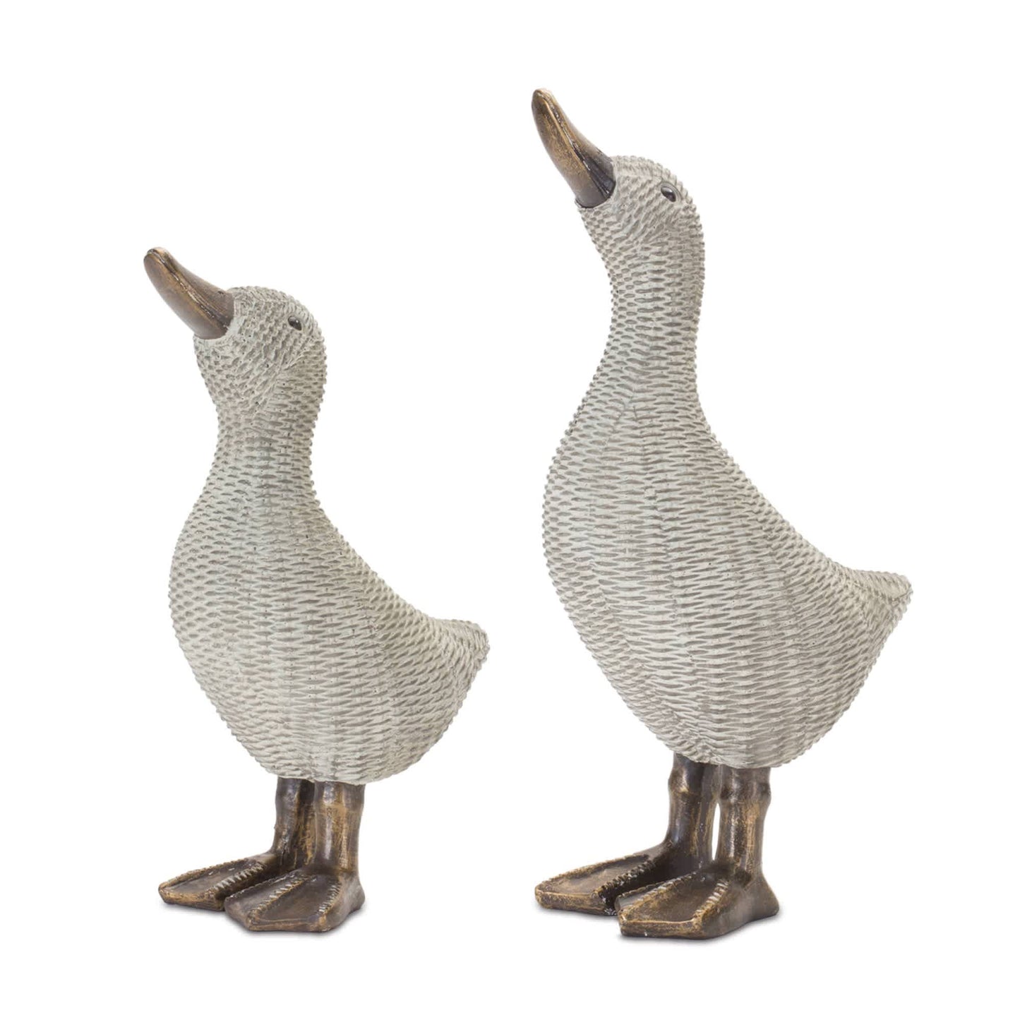 Melrose International Wicker Duck Figurine (Set of 4)