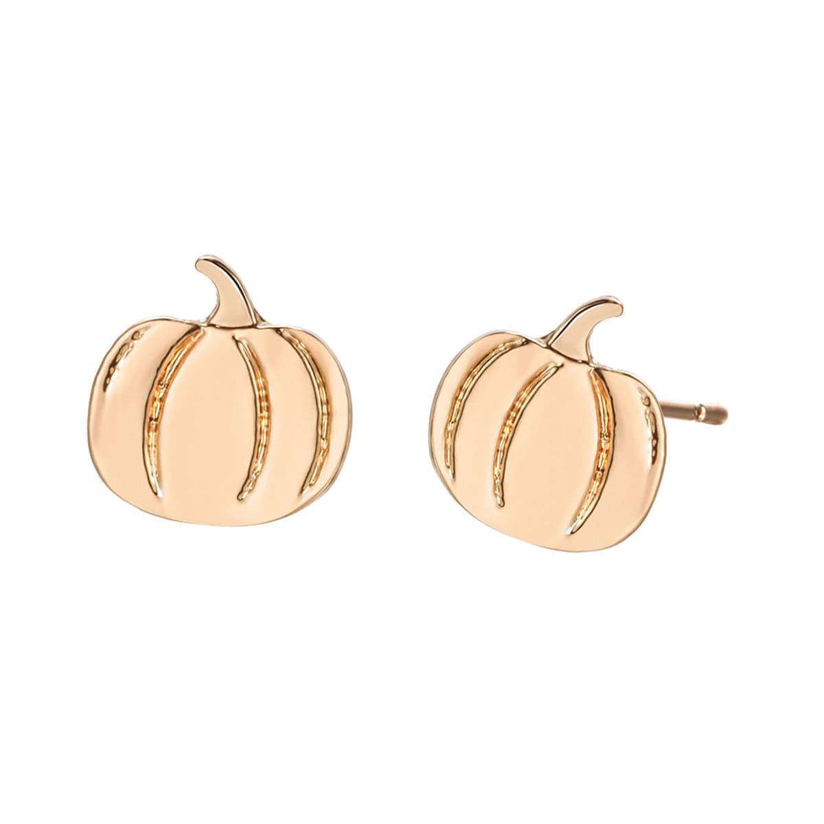 Goldtone Pumpkin Stud Earrings