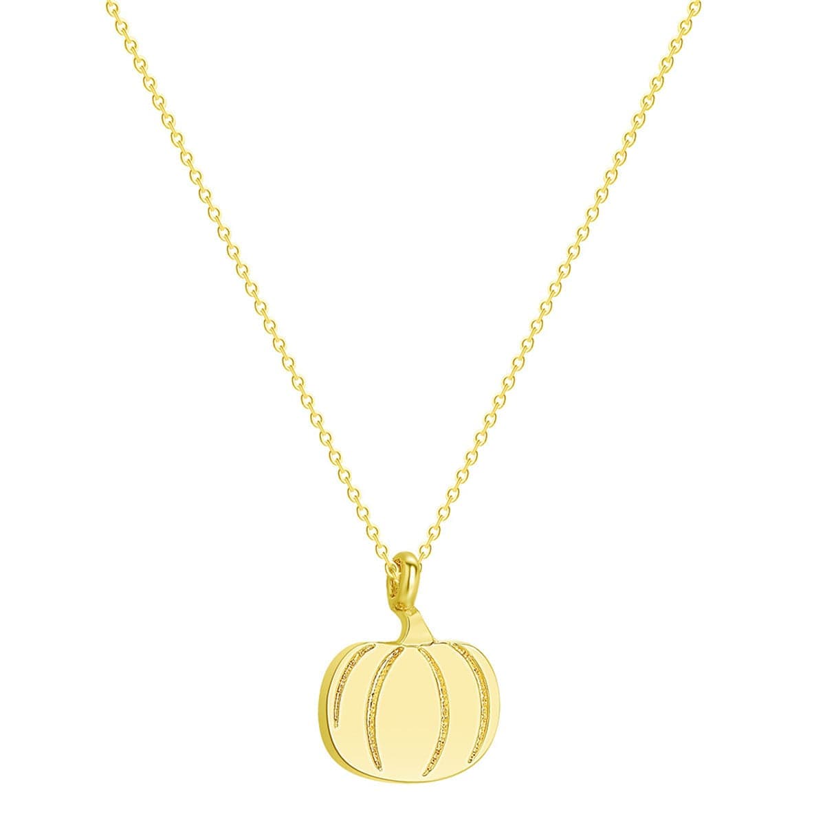 Goldtone Pumpkin Pendant Necklace