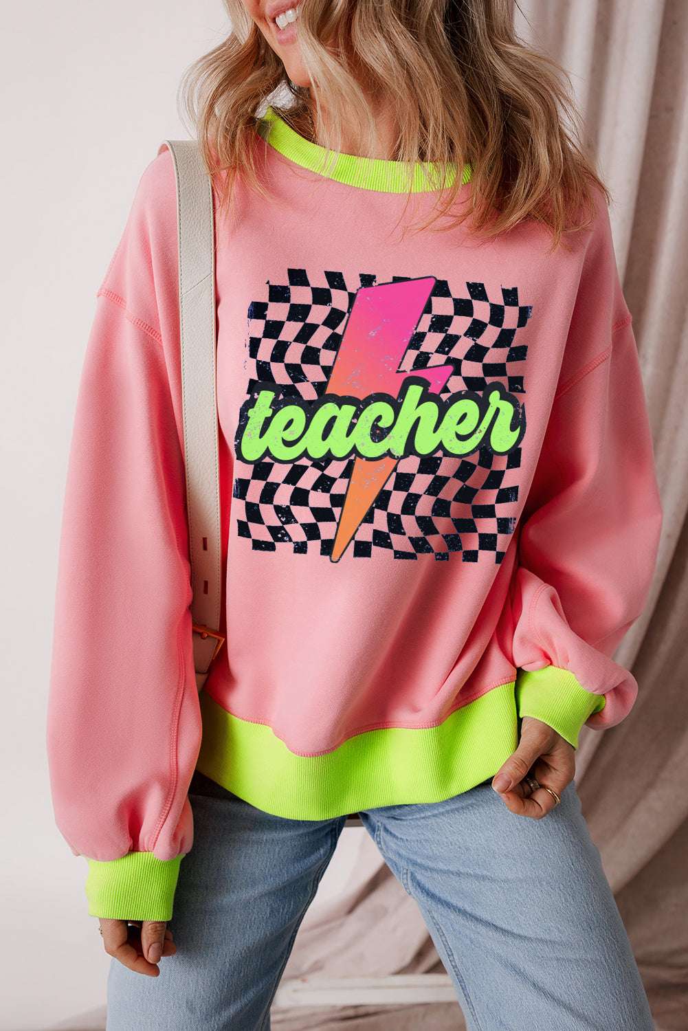 Rosalind Teacher Rule Sweatshirt - Pink / L - 12/14
