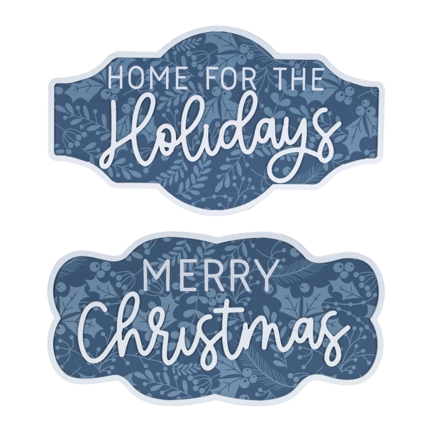 Melrose International Wood Christmas Sentiment Sign (Set of 2)