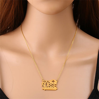 Goldtone 'I Do Nurse' Pendant Necklace