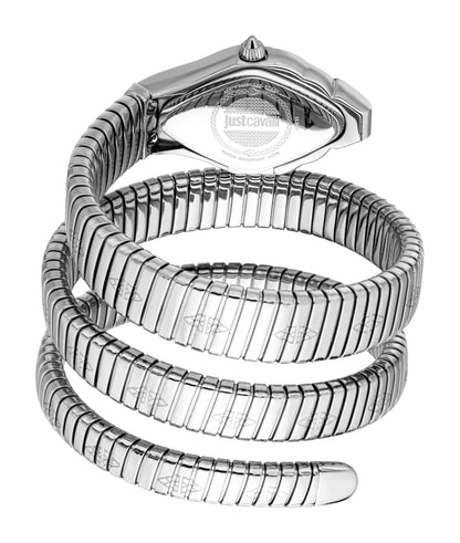 Just CAVALLI Womens's Snake Watch, Silver Color Case, Silver Dial, Stainless Steel Bracelet Jc1l307m0015