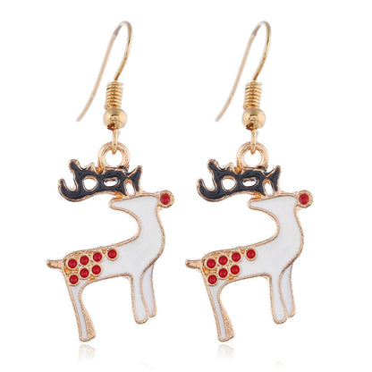 White Enamel & Goldtone Reindeer Jewelry Set