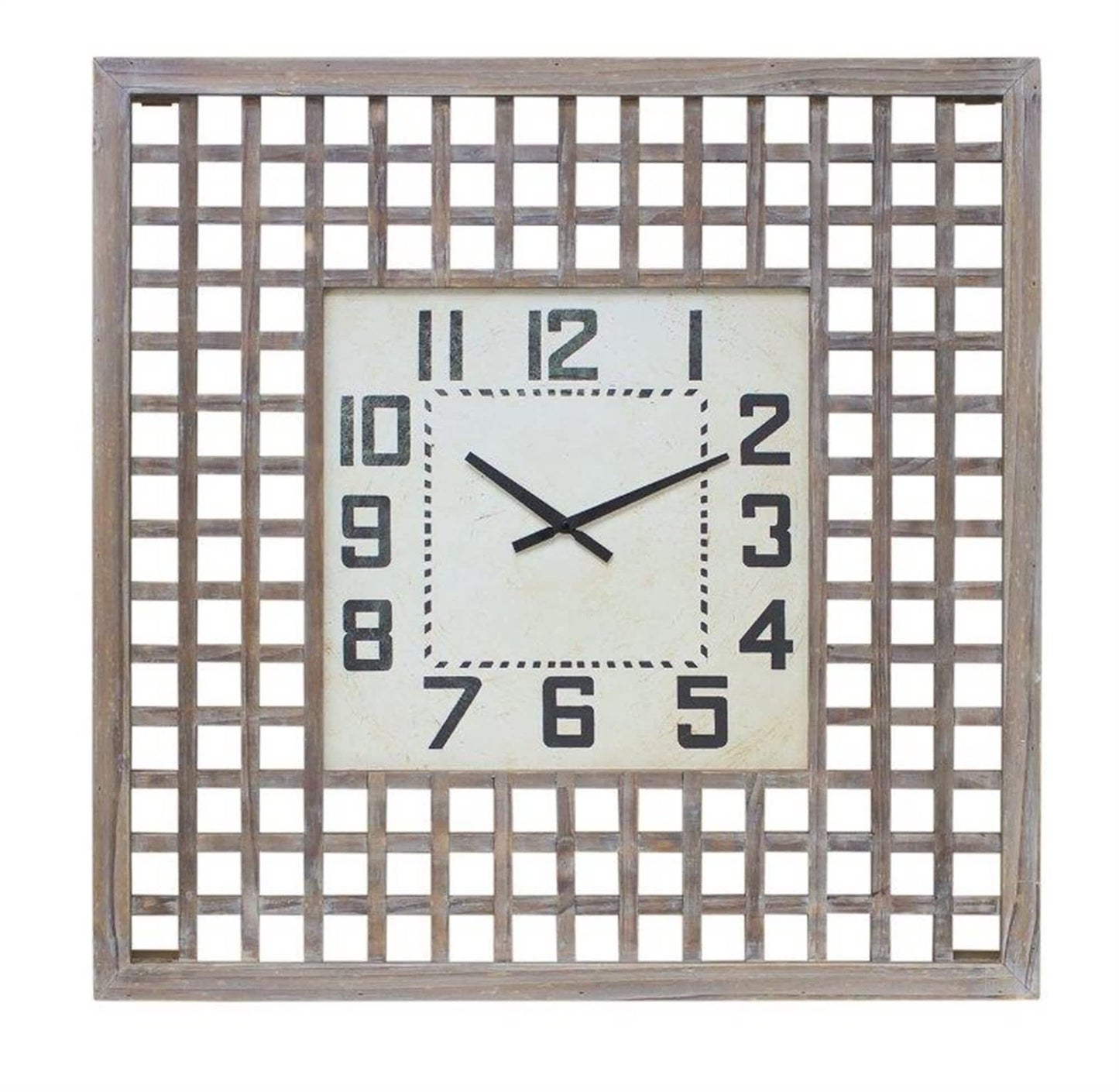 Melrose International Lattice Wood Wall Clock 29.5"SQ