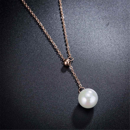 Pearl & Rose Goldtone Lariat Necklace