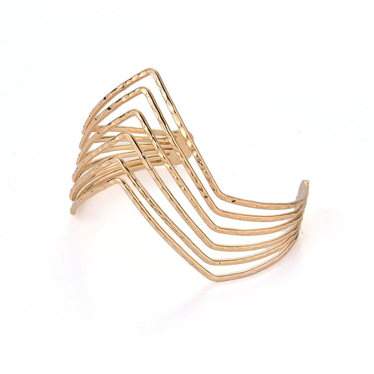 Goldtone Open Chevron Arm Cuff