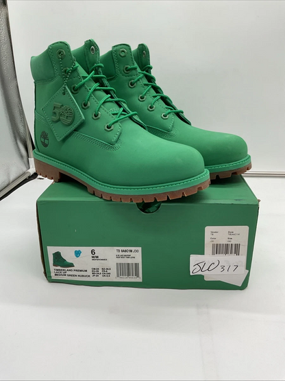 TIMBERLAND 6 Inch Green Black Shearling GS Kids Youth Junior TB0A2MY3001 Boot