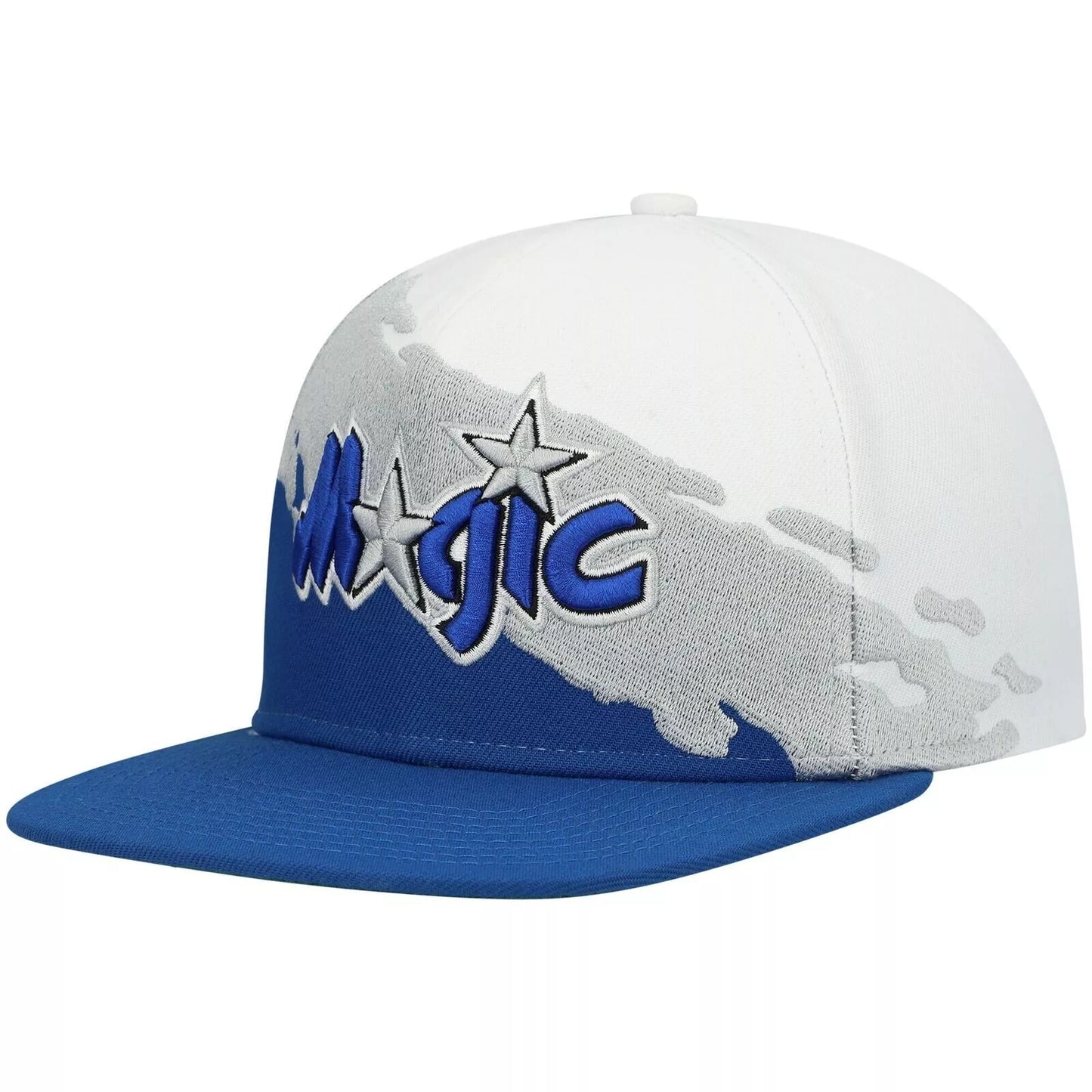Men's Mitchell & Ness NBA Paintbrush Snapback Hwc Magic - White-Royal
