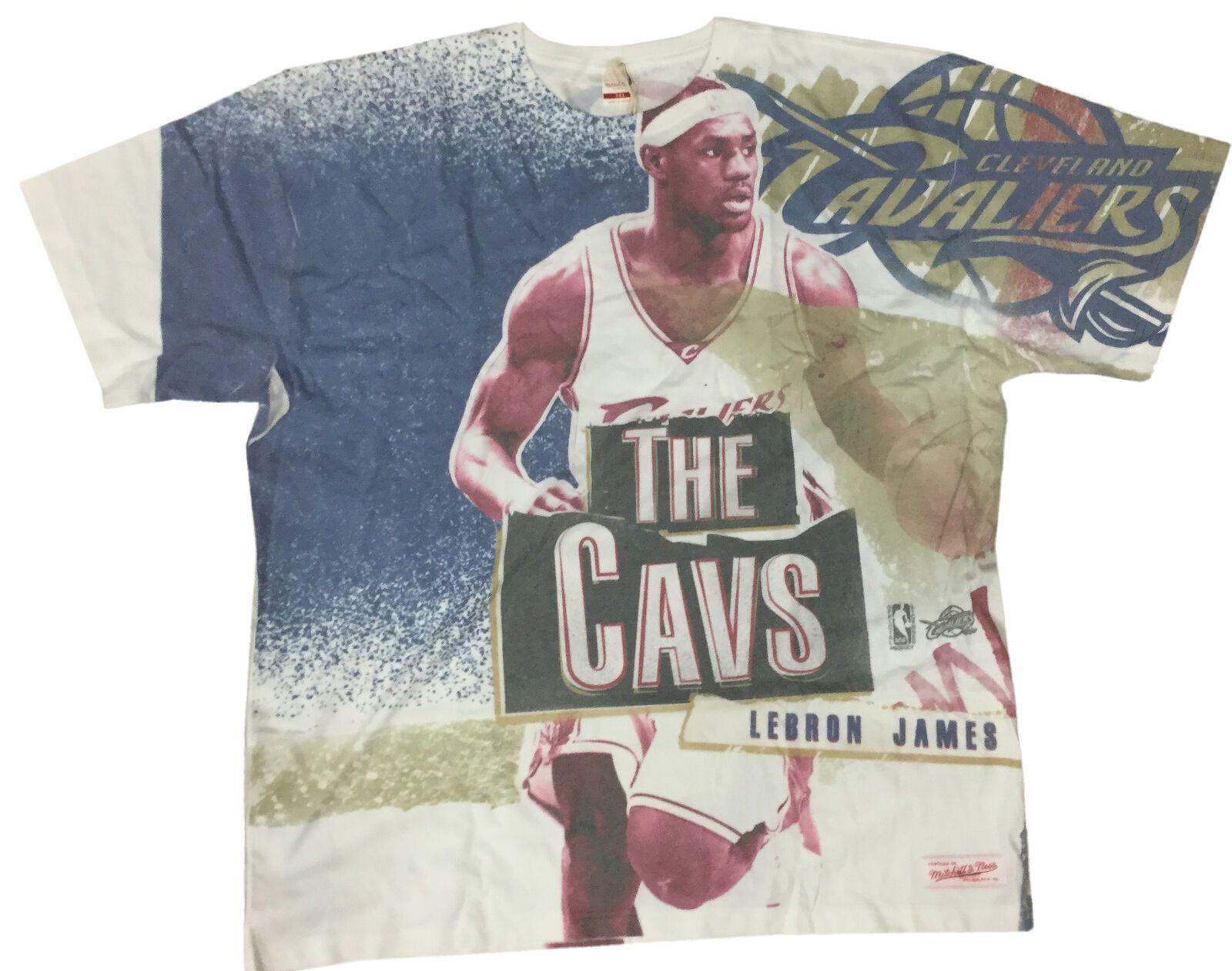 Mens Mitchell & Ness NBA Breaking Boards Sublimated Tee Lebron James Cavaliers - sneakAR
