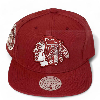 Mitchell & Ness Men's NHL Back To Basics Snapback Blackhawks Snapback Caps
