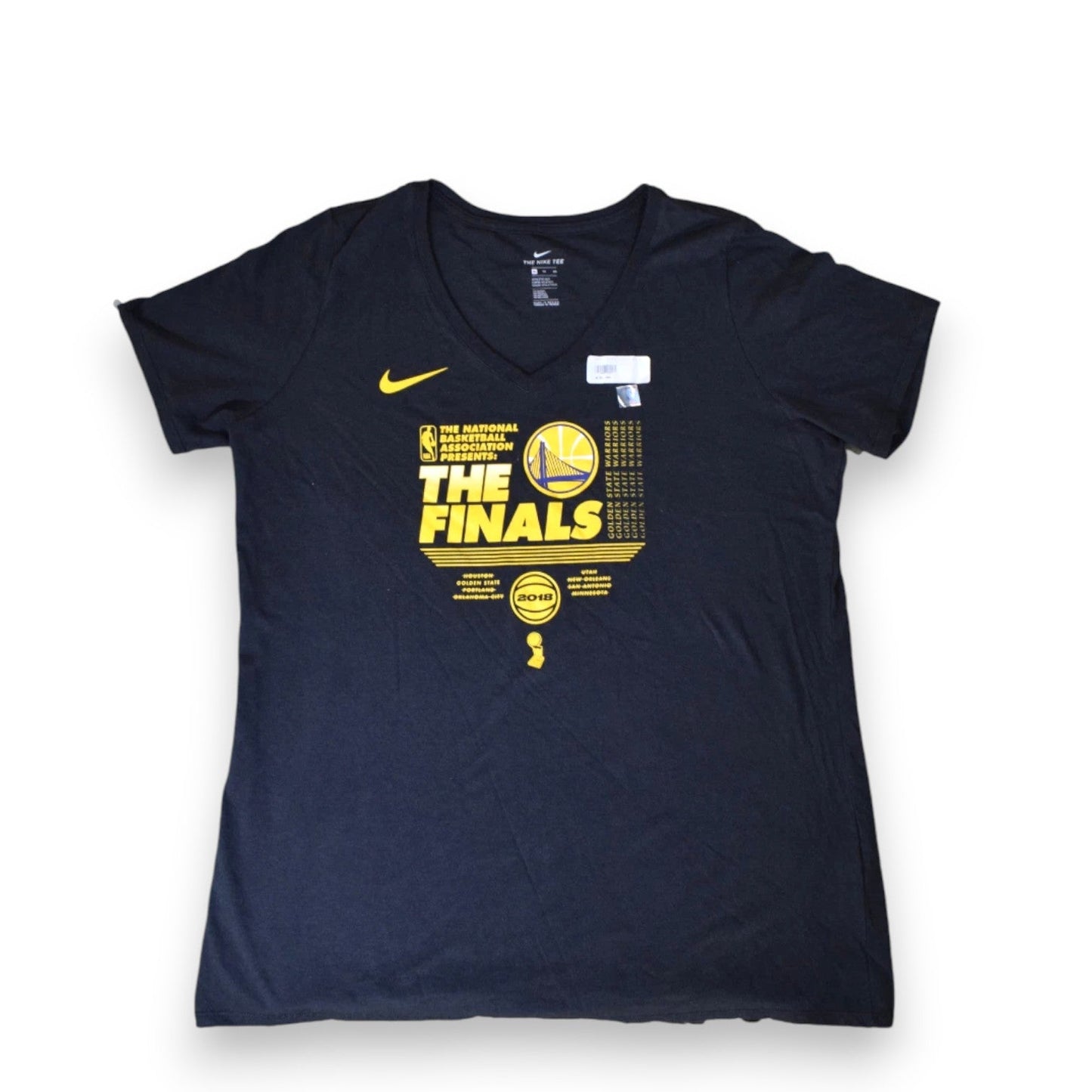 Nike Women's NBA Golden State Warriors The Finals 2018 V-Neck Tee T-Shirts