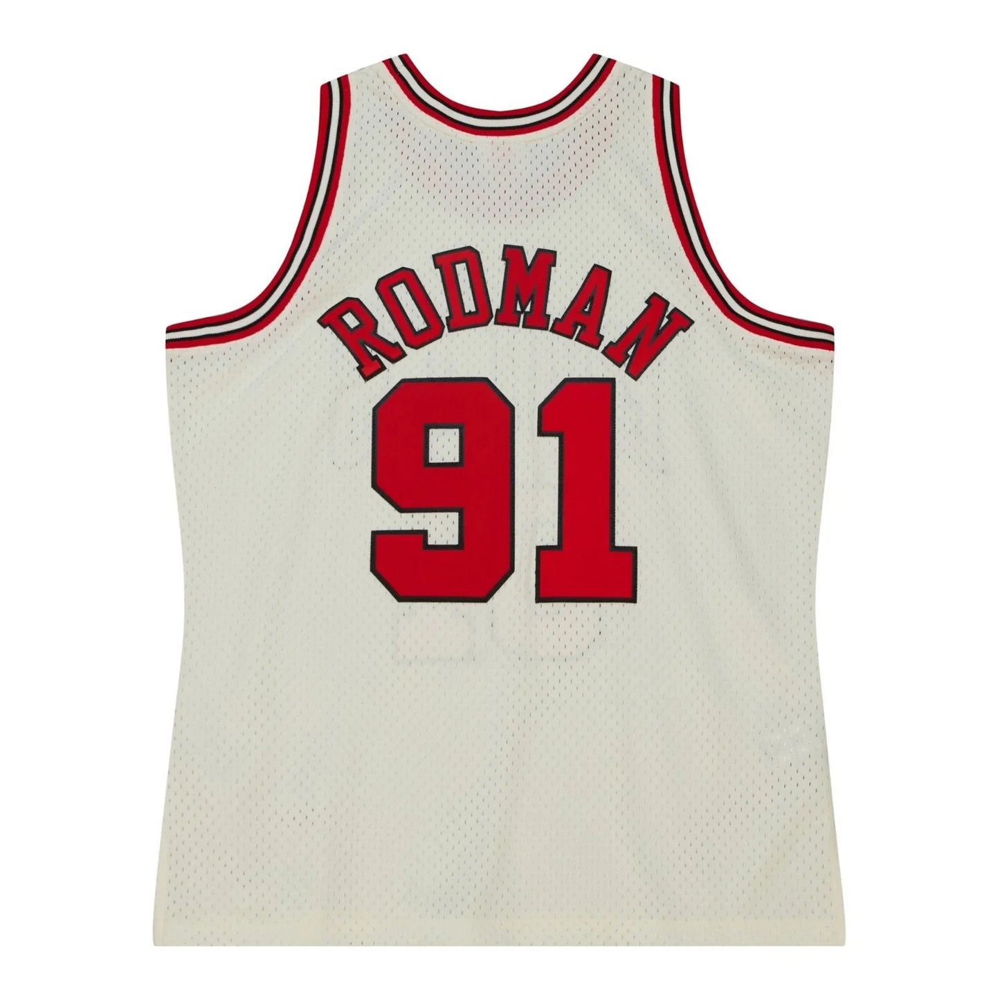 Men's Mitchell & Ness Cream Team Color Swingman Jersey Bulls 1997 Dennis Rodman