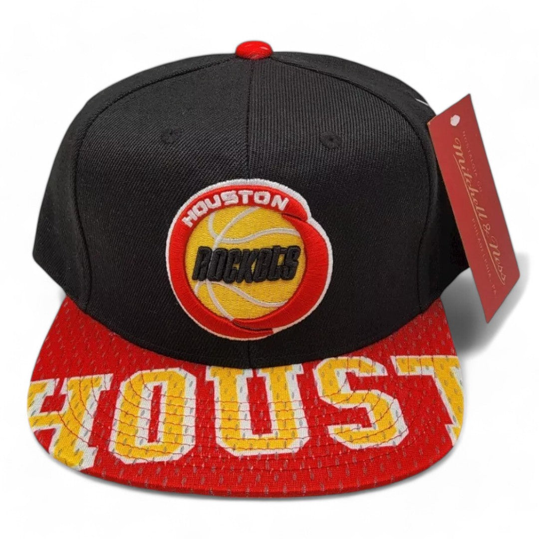 Men's Mitchell & Ness NBA Snapshot Snapback Hwc Rockets - Black-Red