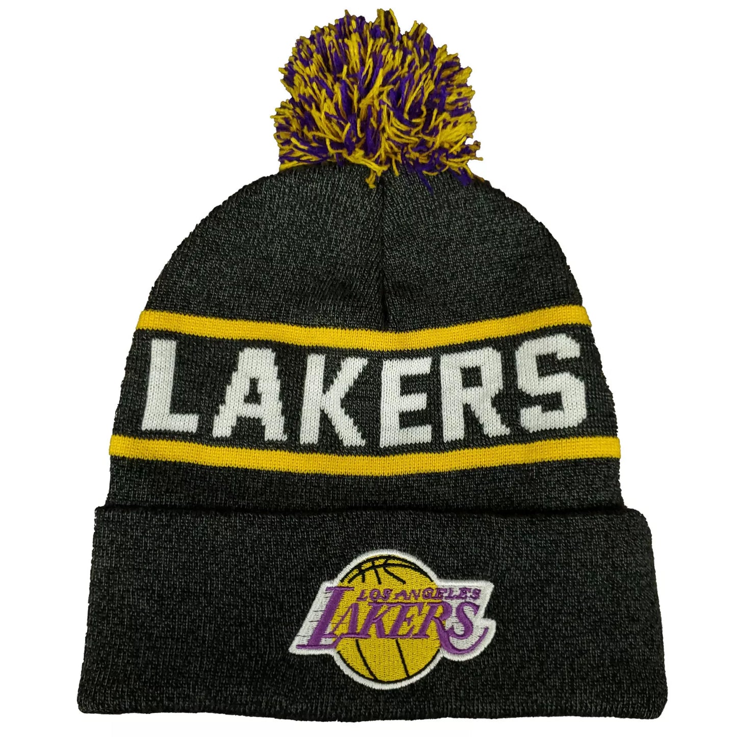 Mitchell & Ness Men's NBA Reload Pom Knit Beanie Lakers Knit Hat