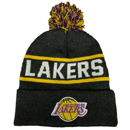 Mitchell & Ness Men's NBA Reload Pom Knit Beanie Lakers Knit Hat