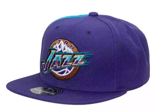 Men's Mitchell & Ness NBA Tapestry Fitted Hwc Jazz