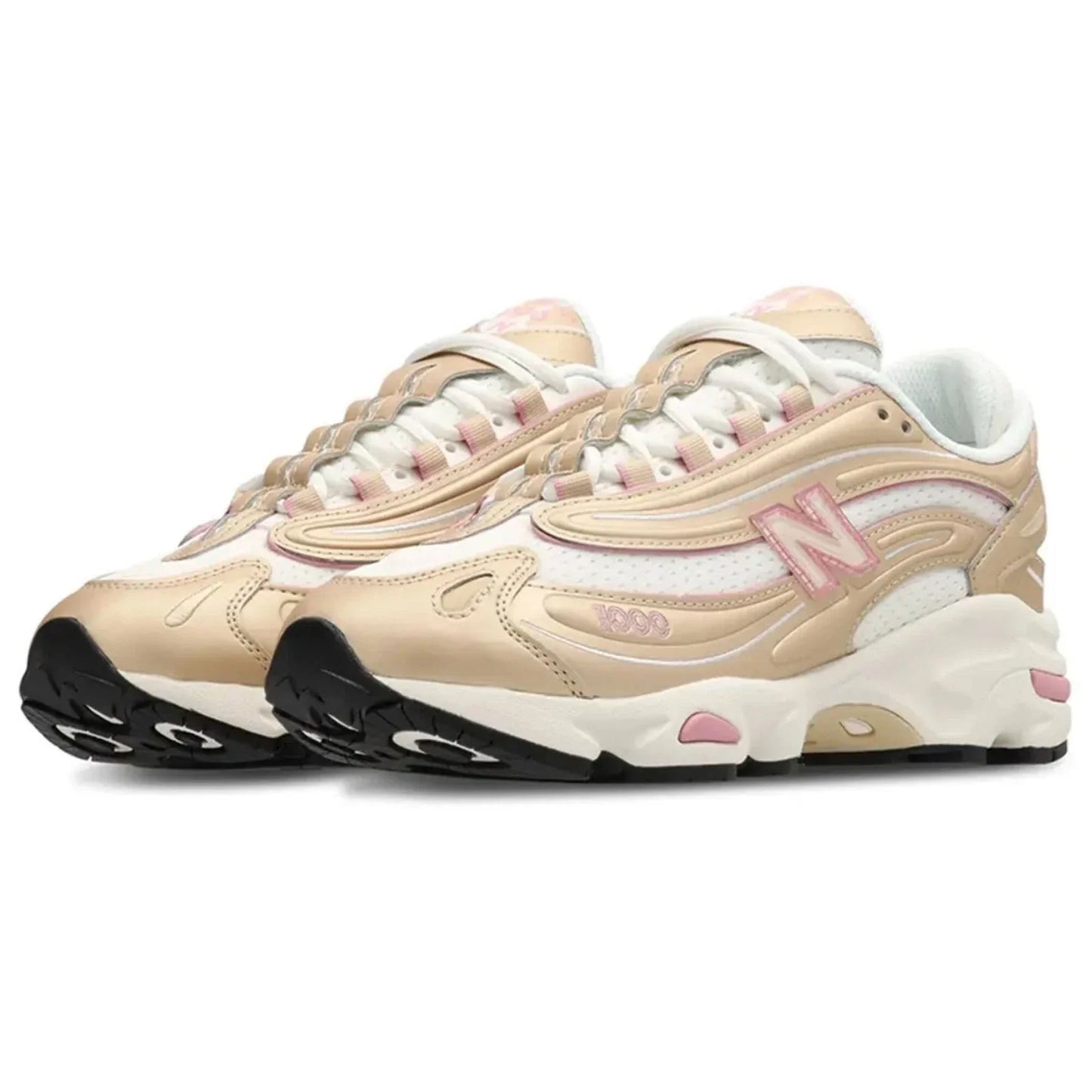 New Balance Mens 1000 White Gold Pink