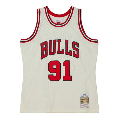 Mitchell & Ness Men's Cream Team Color Swingman Jersey Bulls 1997 Dennis Rodman Jerseys
