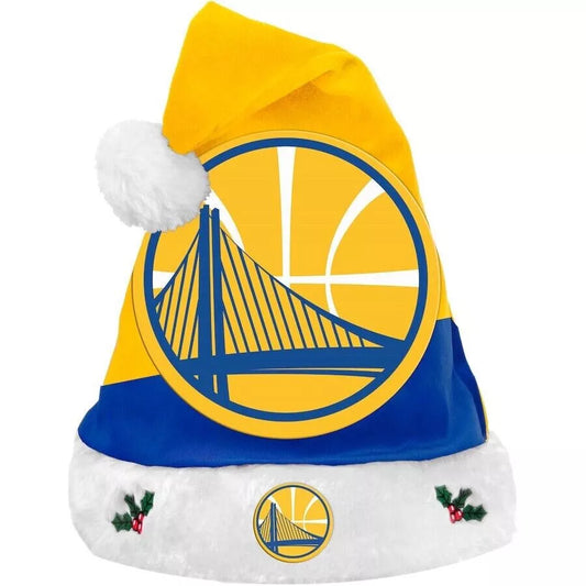 Foco Adult NBA Gs Warriors Plush Holiday Santa Hat Hats