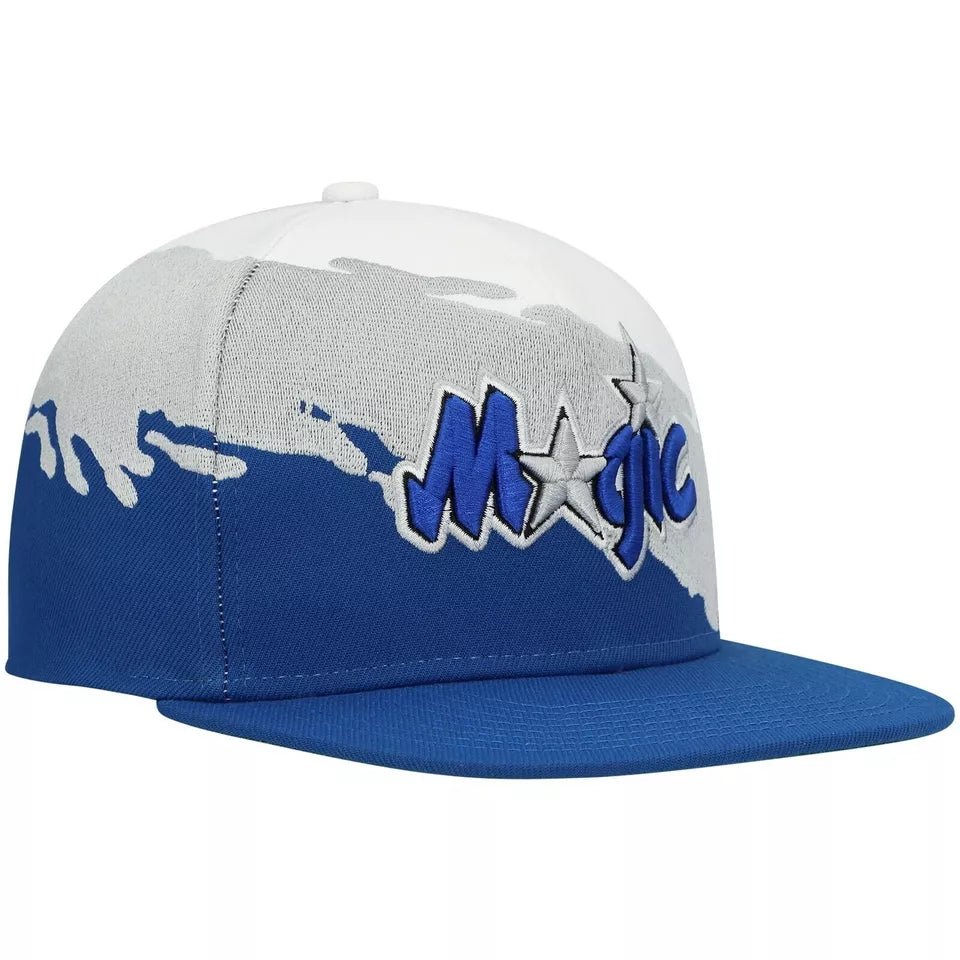 Men's Mitchell & Ness NBA Paintbrush Snapback Hwc Magic - White-Royal