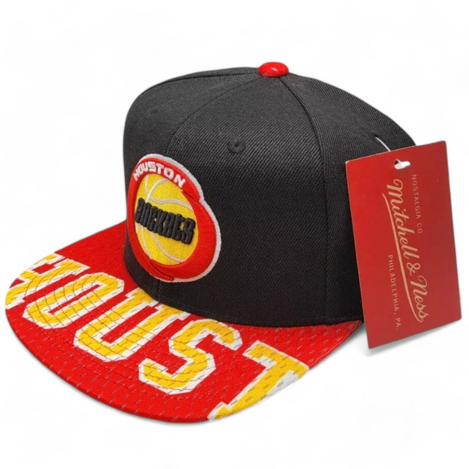 Men's Mitchell & Ness NBA Snapshot Snapback Hwc Rockets - Black-Red
